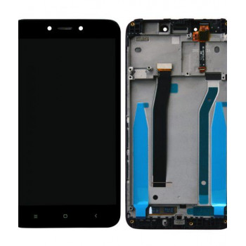 Redmi 4 Display and Touch Screen Glass With Outer Body (Frame) - Black